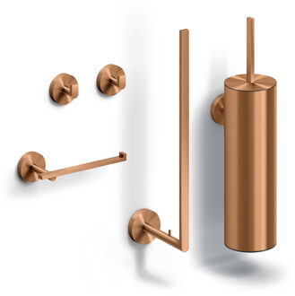 Clou Flat toilet accessoireset, brons geborsteld PVD