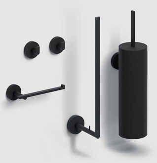 Clou Flat toilet accessoireset mat zwart CL/09.02099.21.01 Zwart mat