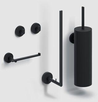 Clou Flat toilet accessoireset mat zwart CL/09.02099.21.01 Zwart mat