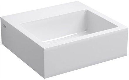 Clou Flush 1 Toiletfontein Met Voorbewerkt Kraangat En Plug Wit Mineral Marmer 28x27x9 cm Clou