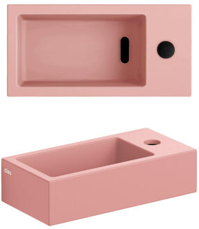 Clou Flush 3 fontein 36x18cm met kraangat rechts mat roze keramiek CL/03.40030 Roze mat