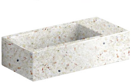 Clou Flush 3 fontein - 36x18cm - rechts - gerecycled PE - licht terra CL/03.81031 Terrazo Licht (Wit)