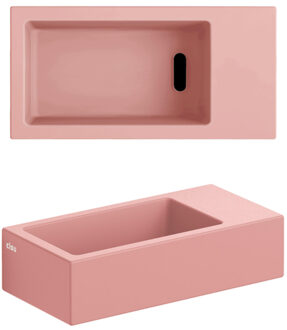 Clou Flush 3 fontein 36x18cm zonder kraangat rechts mat roze ker. CL/03.40031 Roze mat