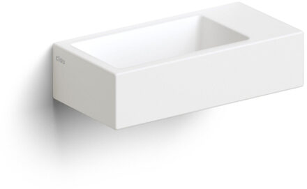 Clou Flush 3 fontein 36x18cm zonder kraangat rechts mat wit ker. CL/03.02031 Wit mat