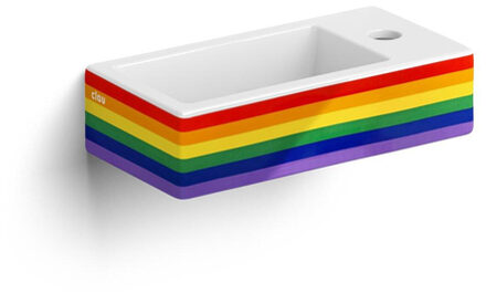 Clou Flush 3 fontein met kraangat rechts, glanz.regenboog ker.