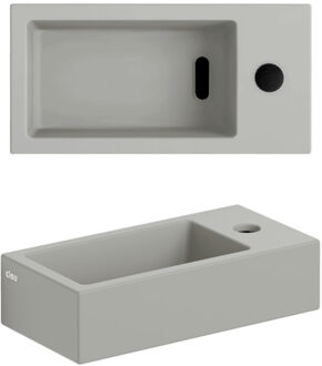 Clou Flush 3 Fontein Met Kraangat Rechts Mat Grijs Keramiek 36 cm