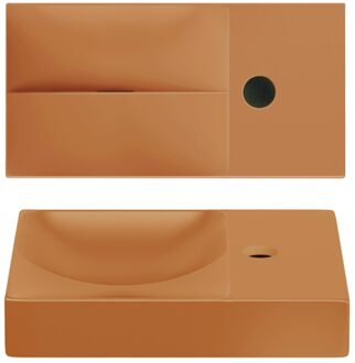 Clou Flush 3 Fontein Met Kraangat Rechts Mat Italiaans Zand Keramiek 36 cm Bruin