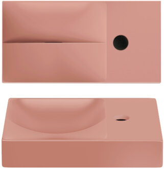 Clou Flush 3 Fontein Met Kraangat Rechts Mat Roze Keramiek 36 cm