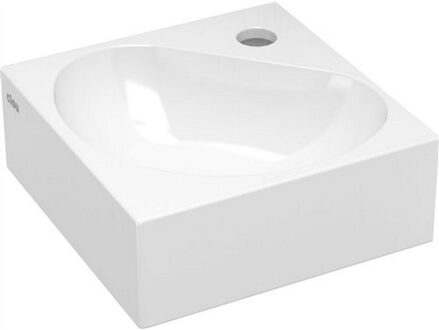 Clou Flush 5 Fontein met kraangat 27x27x10 cm Wit