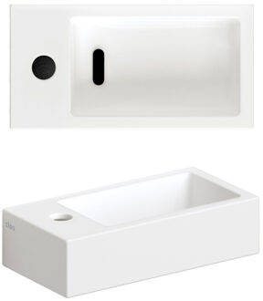 Clou Flush Fontein - 36x18x9cm - kraangat links - met afvoerplug - keramiek - mat wit CL/03.02032 Wit mat