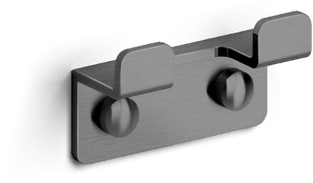 Clou Fold dubbele haak gunmetal geborsteld PVD CL/09.04066.84 Gunmetal geborsteld (antraciet)