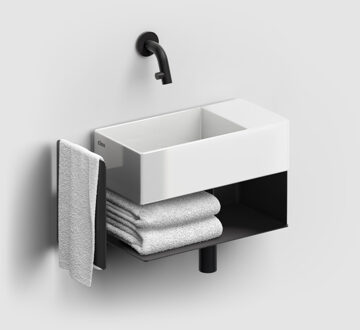 Clou Fonteinkast Clou New Flush Rechts 21.2x44x18 cm Mat Zwart Clou