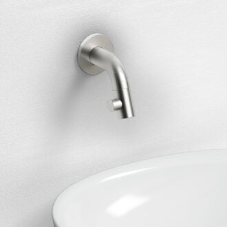 Clou Fonteinkraan Clou Kaldur Korte Uitloop Voor Wandmontage Geborsteld RVS Clou