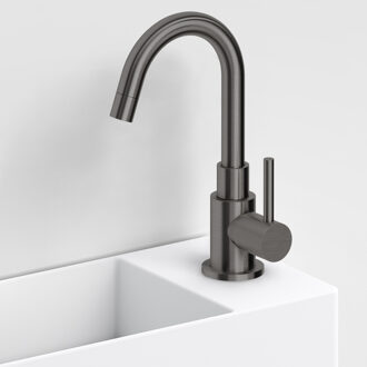 Clou Freddo Fonteinkraan - 20.5cm - draaibare uitloop - opbouw - 1 gats - geborsteld gunmetal CL/06.03.003.84 Gunmetal geborsteld (antraciet)