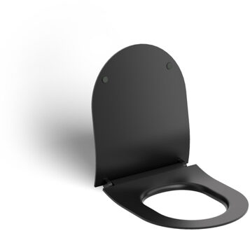 Clou Hammock dunne wc zitting 37x43.5cm softclose en quickrelease Mat zwart CL/04.06060.21 Zwart mat