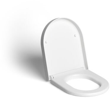 Clou Hammock Toiletzitting Met Deksel Met Soft Closing Systeem en Quick Release Systeem Mat Wit 36x43x5.1cm Wit Mat