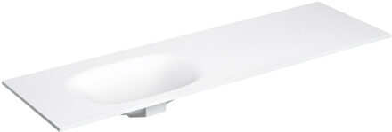 Clou Hammock Wastafelblad Enkele Waskom Links 160cm Compositie 16 Aluite Mat Wit