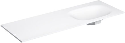 Clou Hammock Wastafelblad Enkele Waskom Rechts 150cm Aluite Mat Wit