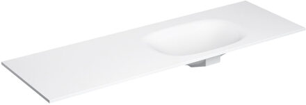 Clou Hammock Wastafelblad Enkele Waskom Rechts 150cm Compositie 15 Aluite Mat Wit