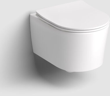 Clou InBe 1 wandtoilet met toiletzitting versie 48 cm mat wit IB/04.01141.20 Wit mat