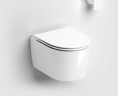 Clou InBe randloos toilet keramiek met softclose zitting wit glans