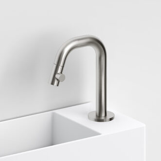 Clou Kaldur Fonteinkraan Met Korte Uitloop Rechts Geborsteld RVS 15.9x4.5x10.6 cm Clou