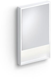 Clou Look At Me Spiegel 2700K LED-Verlichting IP44 Omlijsting In Mat Wit 50x8x80cm Wit Mat