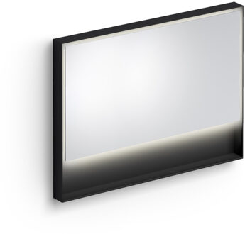 Clou Look At Me Spiegel 2700K LED-Verlichting IP44 Omlijsting In Mat Zwart 110x8x80cm