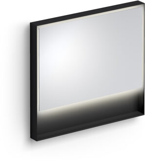 Clou Look At Me Spiegel 2700K LED-Verlichting IP44 Omlijsting In Mat Zwart 90x8x80cm