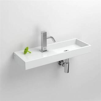 Clou Mini Wash Me Fontein Kraangat Links 56x19x7 cm  Wit