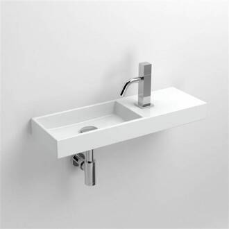 Clou Mini Wash Me Fontein Kraangat Rechts 56x19x7 cm  Wit