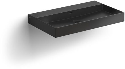 Clou New Wash Me Wastafel 70x42x8cm Met 3 Voorbewerkte Kraangaten Zwart Mat Keramiek