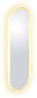 Clou Spiegel Clou Look At Me Met LED Verlichting Ovaal 90x28 cm Met Satijnrand Clou