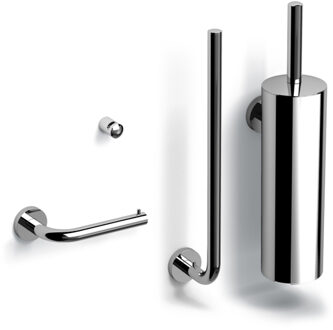 Clou Toiletset Clou InBe Accessoireset Chroom Wit Chroom