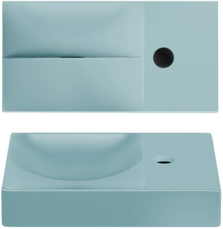 Clou Vale fontein 38 cm met kraangat rechts mat blauw keramiek CL/03.38161.01.R Blauw mat