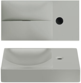 Clou Vale fontein 38 cm met kraangat rechts mat grijs keramiek CL/03.32161.01.R Grijs mat