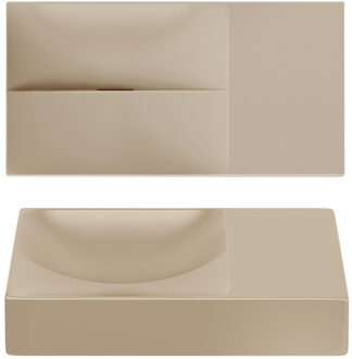 Clou Vale fontein 38 cm zonder kraangat rechts mat mosterd keram CL/03.34161.R Mosterd mat