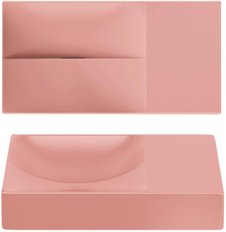 Clou Vale fontein 38 cm zonder kraangat rechts mat roze keram CL/03.40161.R Roze mat