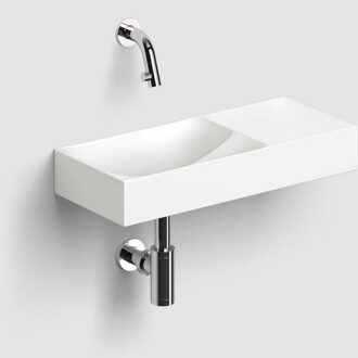 Clou Vale Fontein Zonder Kraangat Met Geïntegreerde Afvoer Wit Mat Keramiek 45 cm