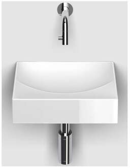 Clou Vale Fontein Zonder Kranenbank Met Geintergreerde Afvoer Glanzend Wit Keramiek 28 cm Clou