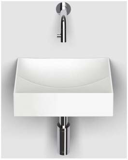 Clou Vale Fontein Zonder Kranenbank Met Geintergreerde Afvoer Mat Wit Keramiek 28 cm