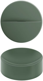 Clou Vale Rond Fontein Zonder Kranenbank Met Geïntegreerde Afvoer Mat Pijnboom Groen Keramiek 22 cm