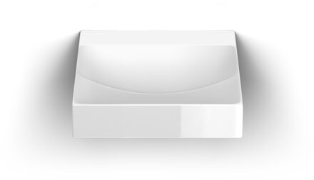 Clou Vale wastafel 50 cm, met kranenbank, glanzend wit keramiek