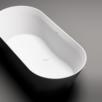 Clou Vrijstaand Ligbad Clou Solium Geïntegreerde Overloop Met Witte Plug Mat Wit