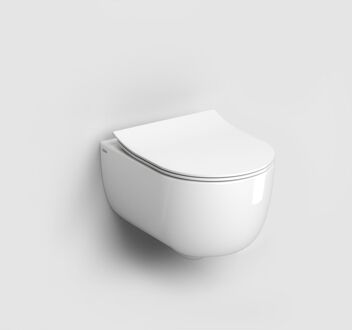 Clou Wandcloset Clou Hammock Randloos 49cm Inclusief Zitting met Deksel Softclose Glans Wit