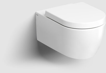 Clou Wandtoilet Clou New Hammock 54cm Keramiek Mat Wit inclusief Zitting met Deksel