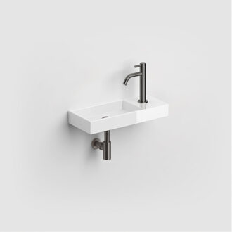 Clou Wash Me fonteinset 45x19cm kraangat met fonteinkraan en designsifon rechts Keramiek Wit CL/03.03136