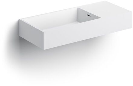 Clou Wash Me wastafel 75cm met 2 voorbewerkte kraangaten aluite