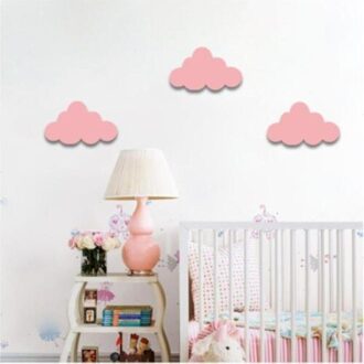 Cloud 3 Delige Set Houten Muur Decor Roze Muur Decoratie Woonkamer Decor Zelfklevende Decoratieve Motieven Voor Muur Ornament souvenir