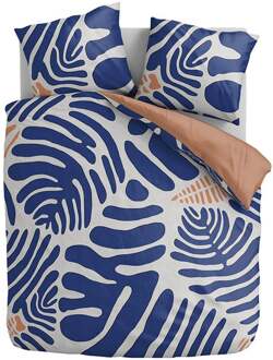 Cloud Nine Dekbedovertrek Katoen-Satijn - Blue Fern - Eenpersoons (140x200 Cm) - Blauw & Meerkleurig Katoen-satijn Katoen - Bloemen & Abstract & Natuur - Cloud - Dekbed-Discounter.nl Blauw,Meerkleurig - 140 x 200/220 cm
